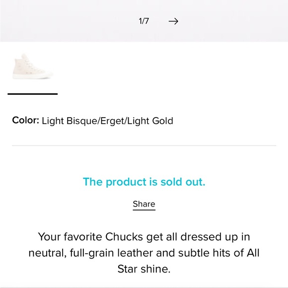 Chuck Taylor All Star Earthy Neutrals leather high top sneakers size 7.5 - Picture 15 of 16